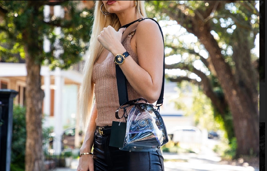 Clear pyramid purse